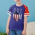 thumbnail image 2 of FamilyThread Kids Striped Shirts Short Sleeve Boy Girls July 4th Patriotic Tee Top Pattern Short Sleeve Round Neck Top T-shirt For Kids, 2 of 4