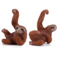 thumbnail image 1 of Figura de animal salvaje de plástico con forma de perezoso realista HUOGUO, paquete de 2, 1 of 5