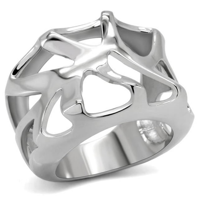 Alamode TK146-6 Anneau en Acier Inoxydable pour Femme, Sans Pierre - Taille 6