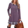 thumbnail image 5 of WIHOLL Long Sleeve Dress for Women Knit Tunic Sweater Dress Crew Neck Casual Fall Winter Dresses, 5 of 10