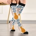 thumbnail image 5 of FORMRS Womens Knee High Socks Casual Long Thick Travel Daily Wear, 2 Pairs, Leopards Leaves, 5 of 6