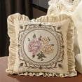thumbnail image 2 of Vikakiooze Lace Pillow Sofa Living Room Bedroom Bedside Car Fabric Embroidery Pillow Waist Cushion Backrest, 2 of 6