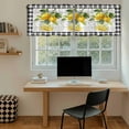 thumbnail image 5 of Yellow Lemon Tier Curtains 24 Inch Length, Summer Botanical Black White Checkered Wooden Cafe Short Curtains for Bathroom Over Sink, Small Kitchen Curtain Light Filtering Drapes 2 Panels 27.5"Wx24"L, 5 of 8