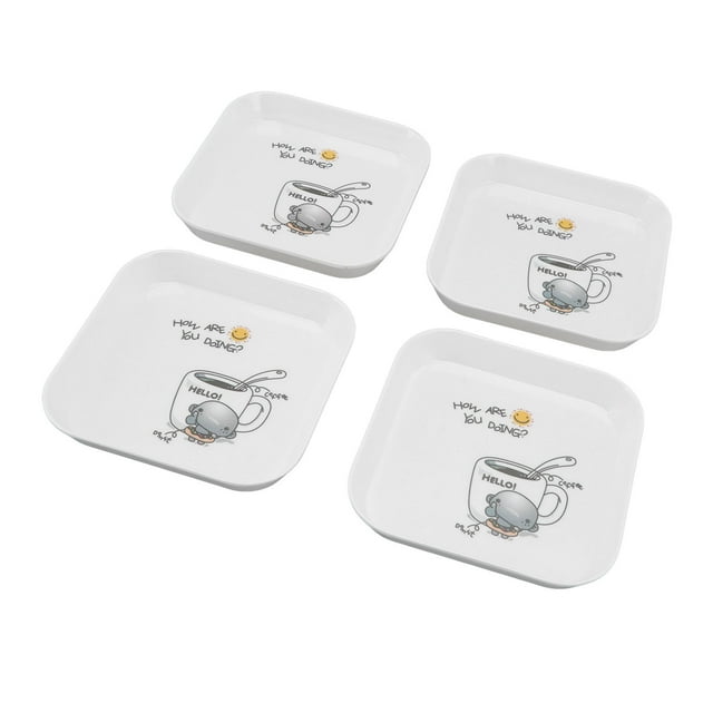 4pcs Snack Plate, 5.9 Inch Serving Plates Fruit Plate Salad Plates Appetizer Plates Multifunctional Dessert Dishes For Home School Restaurant Storage Tray Spit Bone Tray