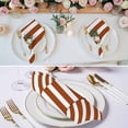 thumbnail image 2 of Burnt Orange Stripe Cloth Napkins, Farmhouse Striped Abstract Art Washable and Reusable Dinner Napkins Set of 8, Table Napkin for Kitchen Party Birthday Wedding Hotel Housewarming 20"x20", 2 of 8