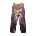 thumbnail image 4 of Daiia Men'S Dog In Lavender Flowers Pants,Bottoms Sleep Lounge,Pajama Pants,Pj Bottoms Drawstring And Pockets-Medium, 4 of 9
