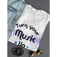 thumbnail image 3 of Turn Your Music Up Quote Shaped T-Shirt Women -Smartprints Designs, Female XX-Large, 3 of 4