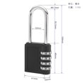 thumbnail image 4 of nipocaio Serrure à Combinaison Réglable à 4 Chiffres avec Long Manille pour Porte Extérieure, 4 of 5