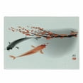 thumbnail image 1 of Japanese Cutting Board, Koi Carp Fish Couple Swimming Cherry Blossom Sakura Branch Culture Design, Decorative Tempered Glass Cutting and Serving Board, Small Size, Orange Grey, by Ambesonne, 1 of 1