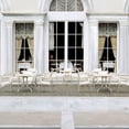 thumbnail image 3 of Luxury Commercial Living 31.5" Beige and White Outdoor Patio Dining Arm Chair, 3 of 4
