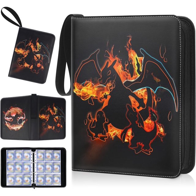 Álbum de Recortes de Tarjetas, Álbum de 900 Tarjetas Coleccionables, 9 Bolsillos, Carpeta Coleccionista de 50 Páginas, Carpeta de Tarjetas, Folleto Compatible con Pokemon, MTG, YuGiOh, GX EX Trainer, Ninjago Cards Rojo Verde Cocina, Decoración y Otros