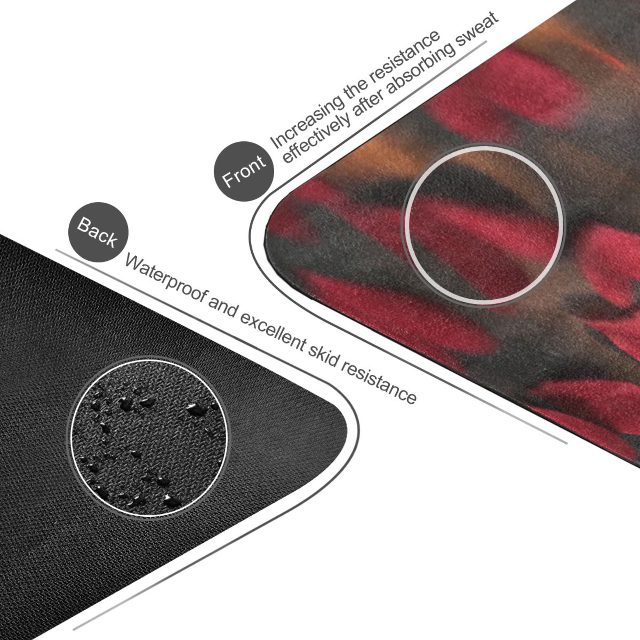 BZSMCE Yoga Mat Women Red Candles with Roses Hearts Fitness Mat