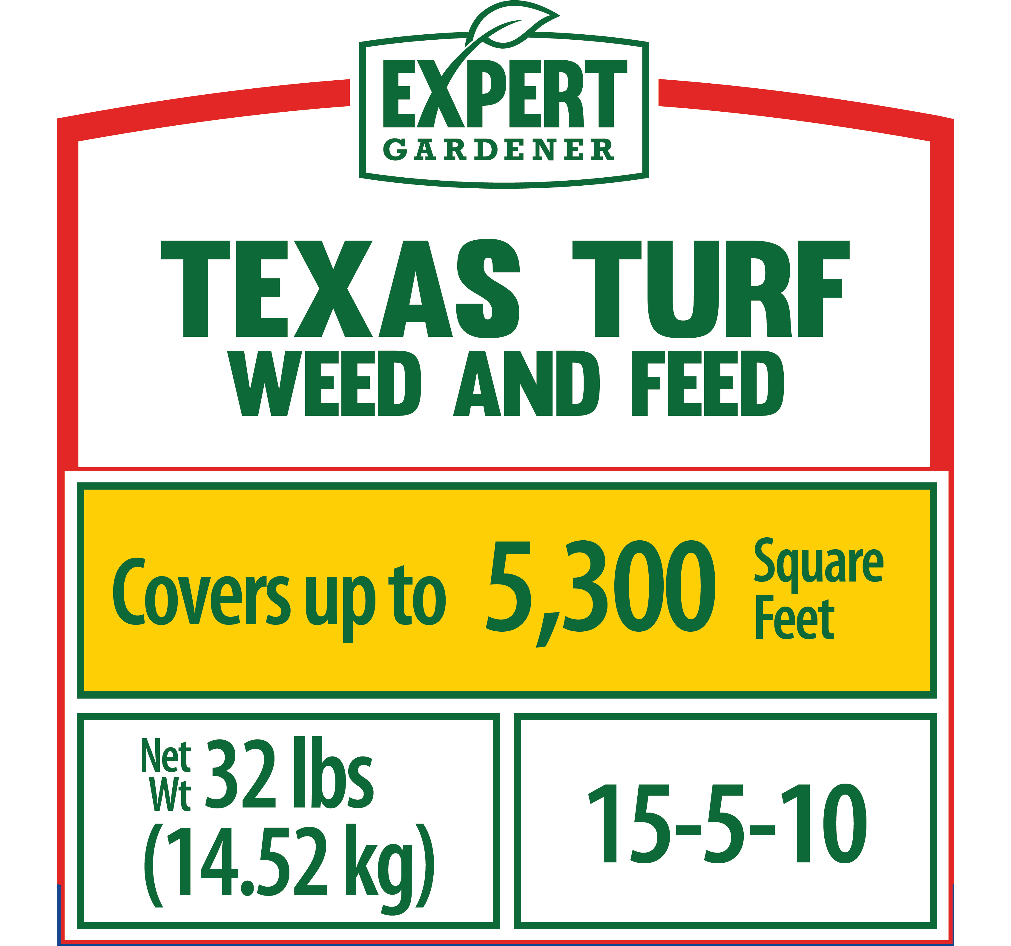 Expert Gardener Texas Turf Weed & Feed Lawn Fertilizer, 32.2 lb ...