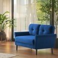 thumbnail image 6 of Domusensus 48" Small Couch, Soft Velvet Loveseat Sofa No Tool Assembly, Love Seat Couches with 21" Deep Seat, Mini Couch for Bedroom, Comfy Sofas for Living Room, Cozy Couches for Living Room, Blue, 6 of 10