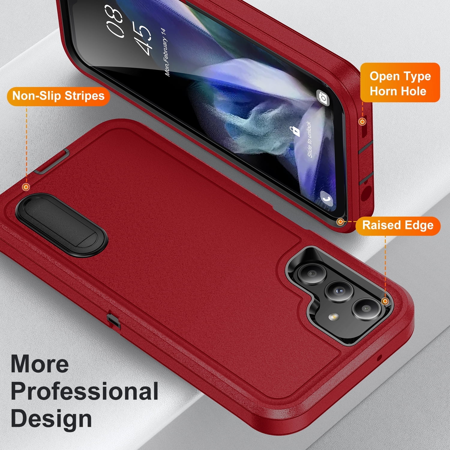 New Case for Samsung Galaxy A54 5G 6.4 inch,Heavy Duty 3 Layer Military Protection with Hidden Kickstand Shock Resistant Armor Hybrid Bumper Rugged Rubber Phone Cover,7 Color