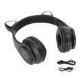thumbnail image 2 of Headphone, USB Cat Ears LED Light Children Headest, Portable Foldable Retractable Strong Bass Explosion Earbuds, With Leather Earmuffs, Comfortable To Wear, Gift For Children, 2 of 8