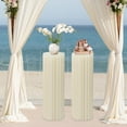 thumbnail image 5 of 2Pcs Foldable Wedding Cardboard Centerpiece Display, White Cylinder Flowers Stand, Columns Display for Wedding Party Garden Decoration, 5 of 12