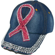 Pink Ribbon Breast Cancer Awareness Cap Womens Cancer Survivor Baseball Hat