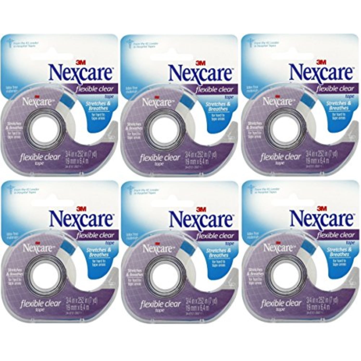 Nexcare Tape, Flexible Clear, 3/4 Inches X 252 Inches / 7 Yards (Pack