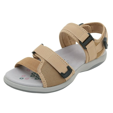 

Sandals for Women 2024 Women s Summer Fashion Open Toe Solid Color Adjustable Elastic Sports Sandals Breathable Non Outdoor Beach Sandals(Color:Yellow Size:US 7.5)