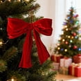 thumbnail image 4 of Velvet Christmas Tree Bow Pendant Holiday Decoration for Xmas Party Wedding Arch Gift Box Balloon Garland Decorations, 4 of 6