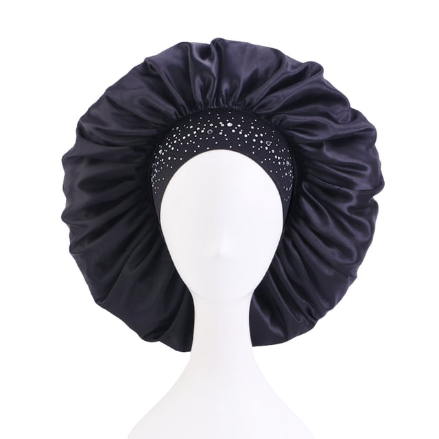Bonnet de Nuit à Grand Bord en Satin Uni pour Femmes, Bonnet de Chimiothérapie, Bande pour Cheveux