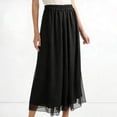 thumbnail image 2 of Womens Culottes Pants High Waist Solid Satin Chiffon Palazzo Pants Wide Leg Ankle Lightweight Soft Trousers, 2 of 4