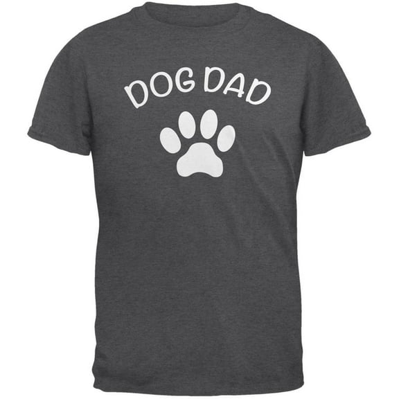 Father's Day Dog Dad Dark Heather Adult T-Shirt - X-Large