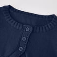 thumbnail image 3 of FRSASU Girls Cute Shrug Openwork Knit Cardigan Sweater Long Sleeve Button Front Closure Crop Tops Dress Cover Up Blue, 3 of 8