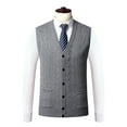 thumbnail image 1 of Gilet Chandail pour Hommes - Cardigan Sans Manches Tricoté pour Superposition Décontractée Design Uni Léger Tricoté Mode Quotidienne, 1 of 8