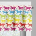 thumbnail image 5 of Ambesonne Horses Valance & Curtain, Rainbow Color Giddy, 55"x36", Multicolor, 5 of 6