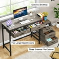 thumbnail image 6 of TribeSigns Adult Collection Retro Industrial Style Compact and Versatile Computer Desk, Gray, 6 of 9