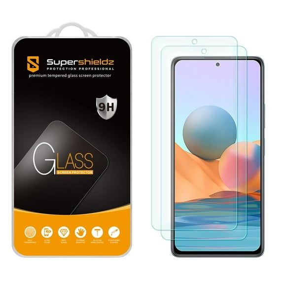 [2-Pack] Supershieldz for Xiaomi Redmi Note 10 Pro Tempered Glass Screen Protector, Anti-Scratch, Anti-Fingerprint, Bubble Free