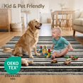 thumbnail image 4 of ODIKA 2'x3' Ultra-Soft Accent Mat, Under Faded Stripe Horizontal Striped Varied Width Band Doormat None Washable, Bare feet friendly, Easy Care Indoor rug for Bedside, Footrest, 4 of 7