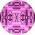 thumbnail image 1 of Ahgly Company Indoor Round Abstract Pink Modern Area Rugs, 7' Round, 1 of 4