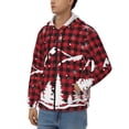 thumbnail image 3 of Honeii Christmas Tree Buffalo Plaid Print Hoodies for Men, Pullover & Full Zip, Breathable Zip up Hoodie, Sweatshirt-Medium, 3 of 5