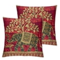 thumbnail image 2 of Nawypu Home Decorations Elephant Bohemian Cushion Cover Set of 2 Handcrafted Patchwork Throw Pillow, Decorative Boho Sofa Cushion Covers for Home &amp; Gift 2pcs 24x24in, 2 of 6
