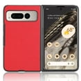 thumbnail image 2 of Plain Case for Google Pixel Fold, Premium Lychee Patterned PU Leather + Hard PC Shell Ultra Thin Slim Durable Protective Phone Cover for Google Pixel Fold,Red, 2 of 5