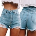 thumbnail image 2 of LYMAYTER Women Denim Shorts Hole Shorts Casual Cut off Ripped Denim Shorts High Waist Hot Shorts for S-2XL, 2 of 10