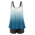 thumbnail image 2 of KaLI_store Tummy Control Swimsuits for Women Two Piece Bathing Suits Floral Print Tank Top with Boyshorts Swimming Suits Sky Blue,XXL, 2 of 4