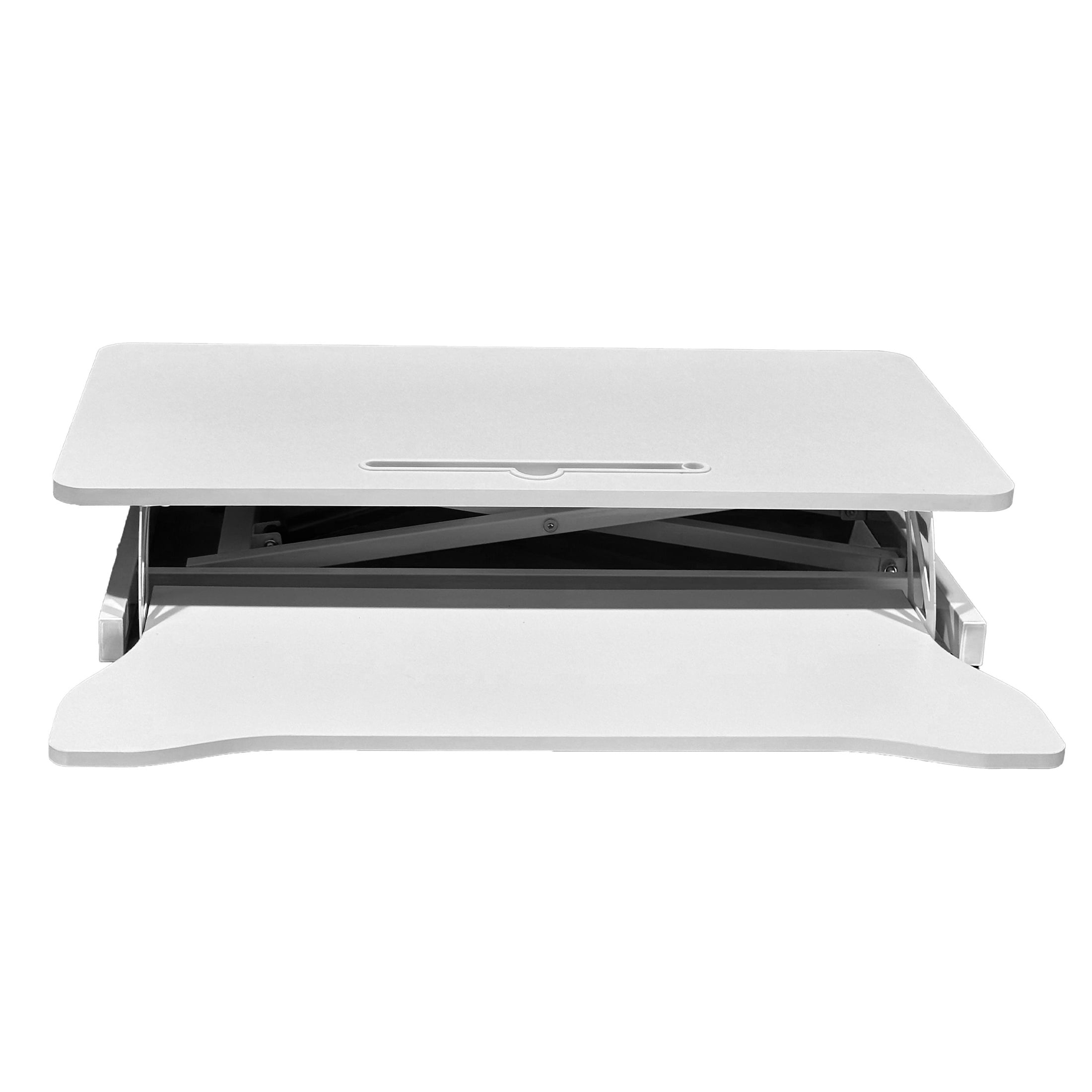 PORKISS Desk Converter, Height Adjustable Standing Desk Converter, Laptop Workstation with Keyboard Tray, White