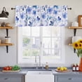 thumbnail image 2 of 2 Pack Blue Purple Valance for Window Pansy Flowers Abstract Watercolor Ombre Petals Kitchen Valance Rod Pocket Short Curtain Topper Decorative Window Treatment for Living Room Bedroom 42"x12", 2 of 8