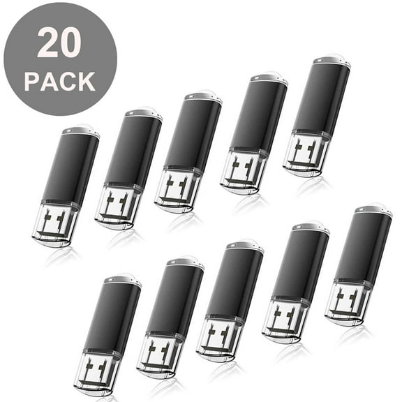 KOOTION 20Pack 16GB USB 2.0 Flash Drive Thumb Drives Memory Stick, Black