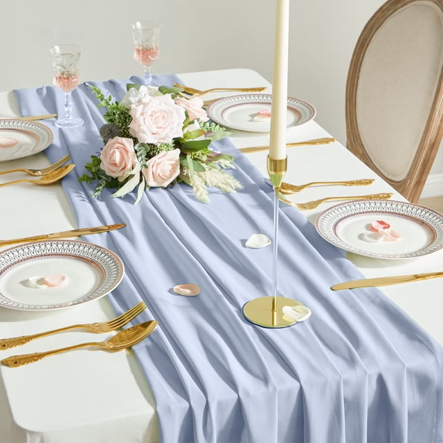 Naittoop Chiffon Table Runner Wedding Banquet Party Wedding Decoration