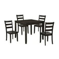thumbnail image 2 of JERFIT 5-Piece Dark Brown Dining Set with Square Table and Ladder-Back Chairs for Kitchen, Breakfast Nook, Apartment, 2 of 7