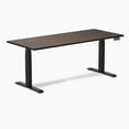 thumbnail image 2 of Desky Dual Rubberwood Sit Stand Desk - Red Walnut / 60 X 30 Inches / Matte Black, 2 of 10
