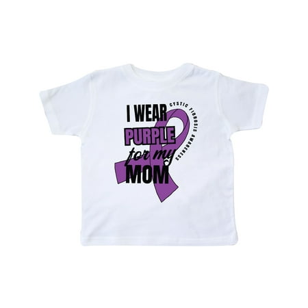 

Inktastic I Wear Purple For My Mom Cystic Fibrosis Awareness Gift Toddler Boy or Toddler Girl T-Shirt