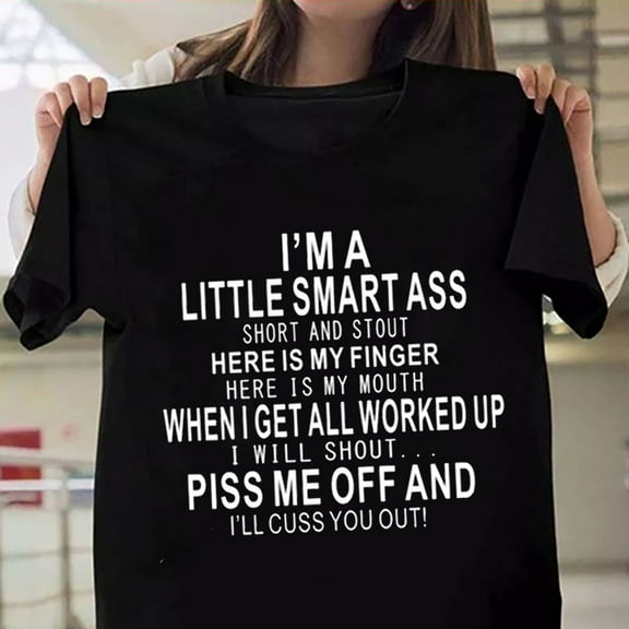 Blmnix Short Sleeve Summer Womens Tops 2024 Black Loose Graphic Crew Neck Letter T-Shirts Trendy Blouses