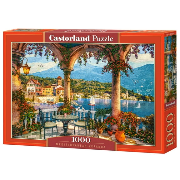 1000 Piece Jigsaw Puzzle, Mediterranean Veranda, Italian mountain lake, Adult Puzzle, Castorland C-105120-2