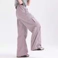 thumbnail image 3 of CAIVO Child Girls Cargo Pants For Preteen Girls Lightweight Utility Summer Trousers For Everyday Play And School Breathable Kids Pants Holiday Solid Color Streetwear, 3 of 5